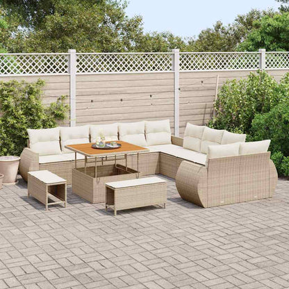 Garten-Sofa-Set 13 pcs Beige Poly-Rattan