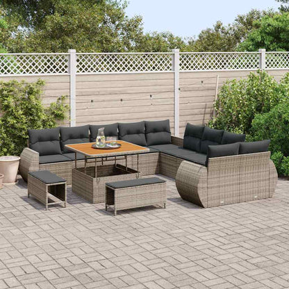 Garten-Sofa-Set 13 pcs Grau Poly-Rattan