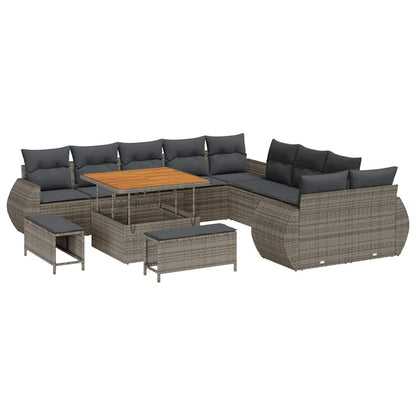 Garten-Sofa-Set 13 pcs Grau Poly-Rattan