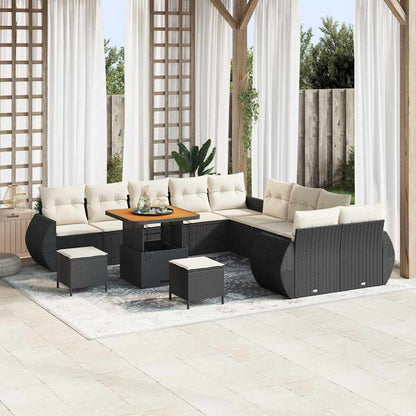 Garten-Sofa-Set 13 pcs Schwarz Poly-Rattan