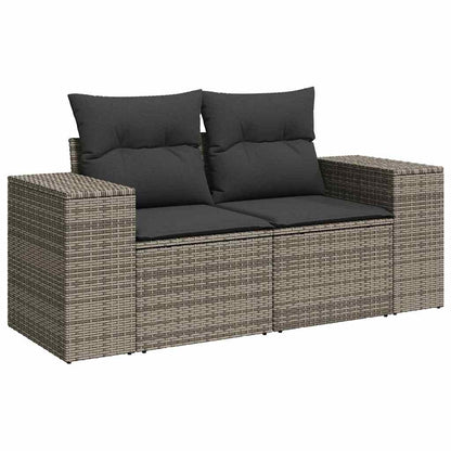 Garten-Sofa-Set 10 pcs Grau Poly-Rattan