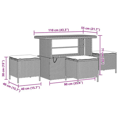 Garten-Sofa-Set 9 pcs Grau Poly-Rattan