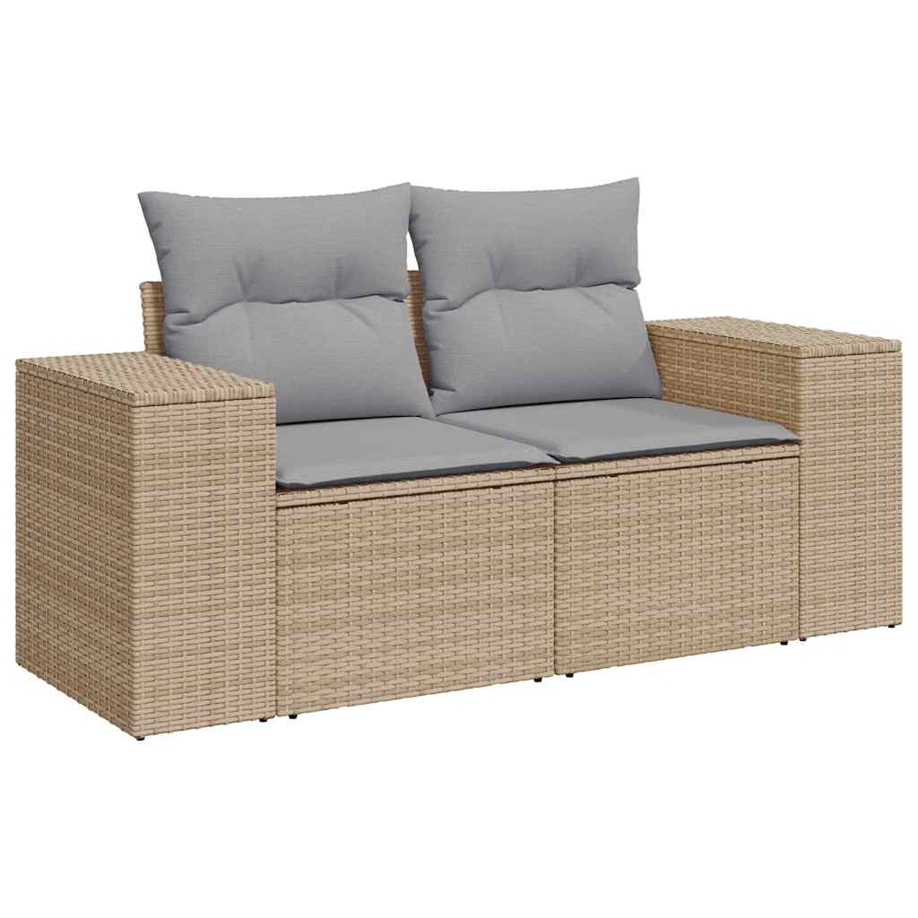 Garten-Sofa-Set 9 pcs Beige Poly-Rattan