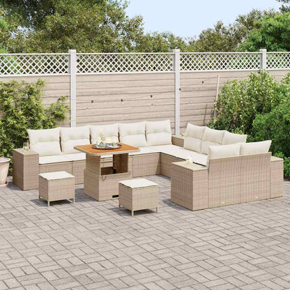 Garten-Sofa-Set 13 pcs Beige Poly-Rattan