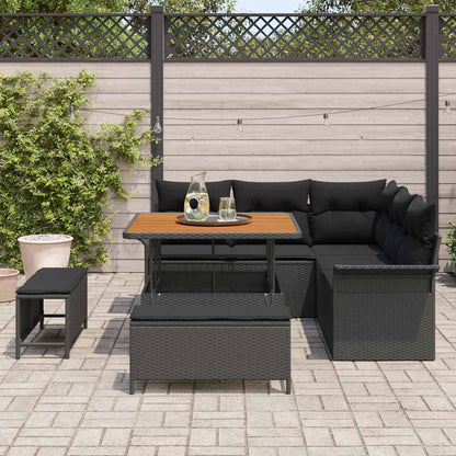 Garten-Sofa-Set 8 pcs Schwarz Poly-Rattan