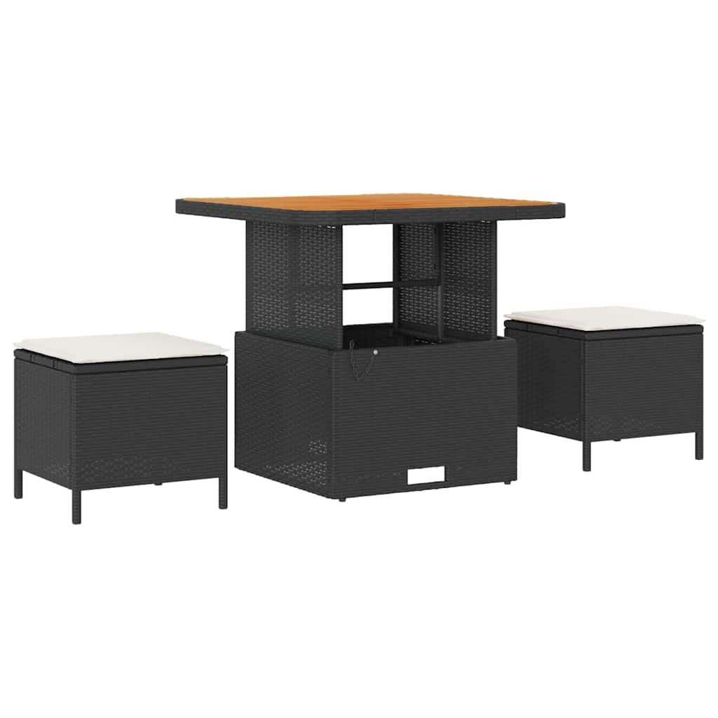 Garten-Sofa-Set 8 pcs Schwarz Poly-Rattan