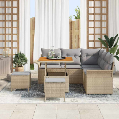 Garten-Sofa-Set 8 pcs Beige Poly-Rattan
