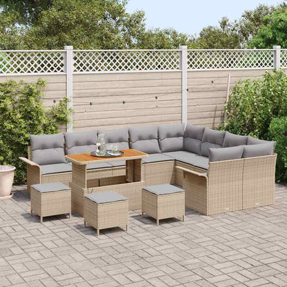 Garten-Sofa-Set 13 pcs Beige Poly-Rattan
