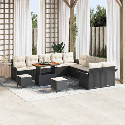 Garten-Sofa-Set 13 pcs Schwarz Poly-Rattan