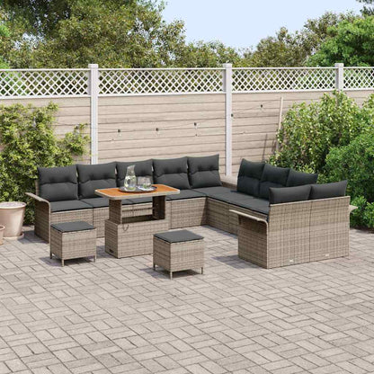 Garten-Sofa-Set 13 pcs Grau Poly-Rattan
