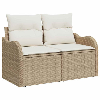 Garten-Sofa-Set 11 pcs Beige Poly-Rattan