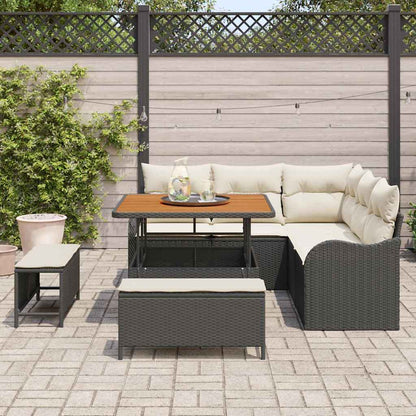 Garten-Sofa-Set 8 pcs Schwarz Poly-Rattan