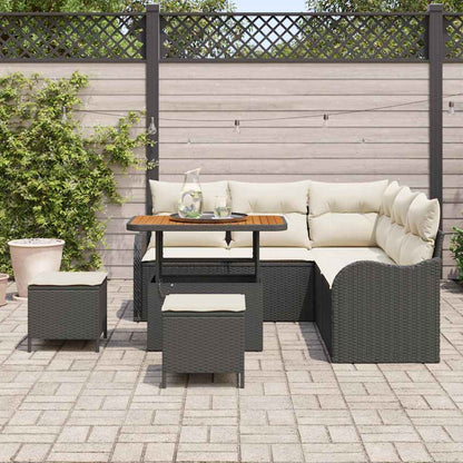 Garten-Sofa-Set 8 pcs Schwarz Poly-Rattan