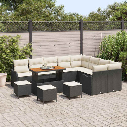 Garten-Sofa-Set 13 pcs Schwarz Poly-Rattan