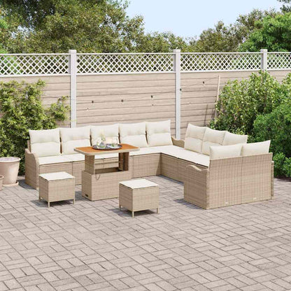 Garten-Sofa-Set 13 pcs Beige Poly-Rattan