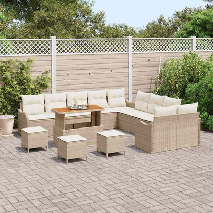 Garten-Sofa-Set 14 pcs Beige Poly-Rattan