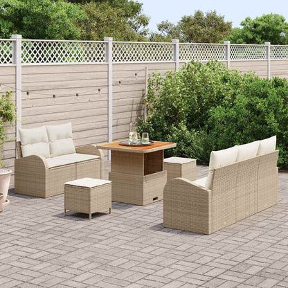 Garten-Sofa-Set 8 pcs Beige Poly-Rattan