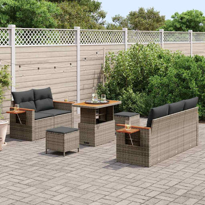 Garten-Sofa-Set mit Kissen 8 pcs Grau 90 x 55 x 71 cm