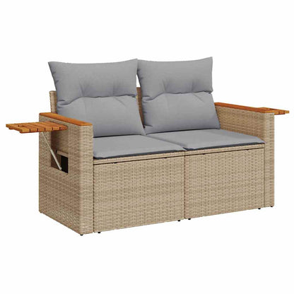Garten-Sofa-Set 10 pcs Beige und Hellgrau 90 x 55 x 71 cm