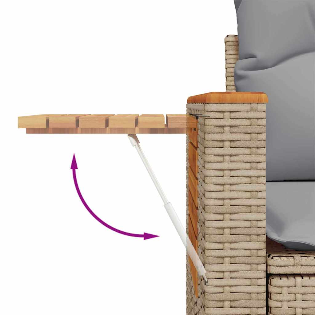 Garten-Sofa-Set 10 pcs Beige und Hellgrau 90 x 55 x 71 cm