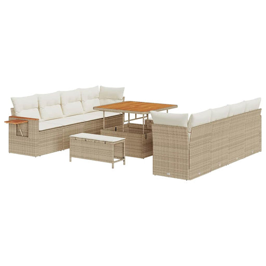 Garten-Sofa-Set 11 pcs Beige und Creme 100 x 100 x 71 cm