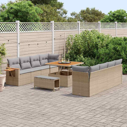 Garten-Sofa-Set 11 pcs Beige und Hellgrau 100 x 100 x 71 cm