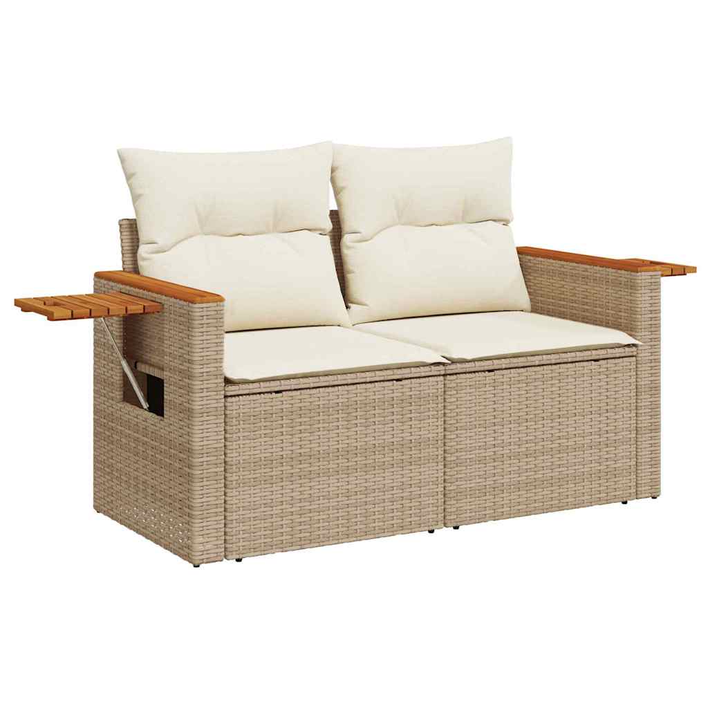 Garten-Sofa-Set mit Kissen 10 pcs Beige und Creme