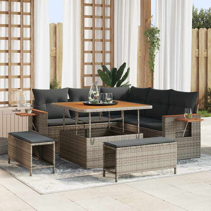Garten-Sofa-Set mit Kissen 8 pcs Grau 100 x 100 x 71 cm