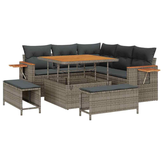 Garten-Sofa-Set mit Kissen 8 pcs Grau 100 x 100 x 71 cm