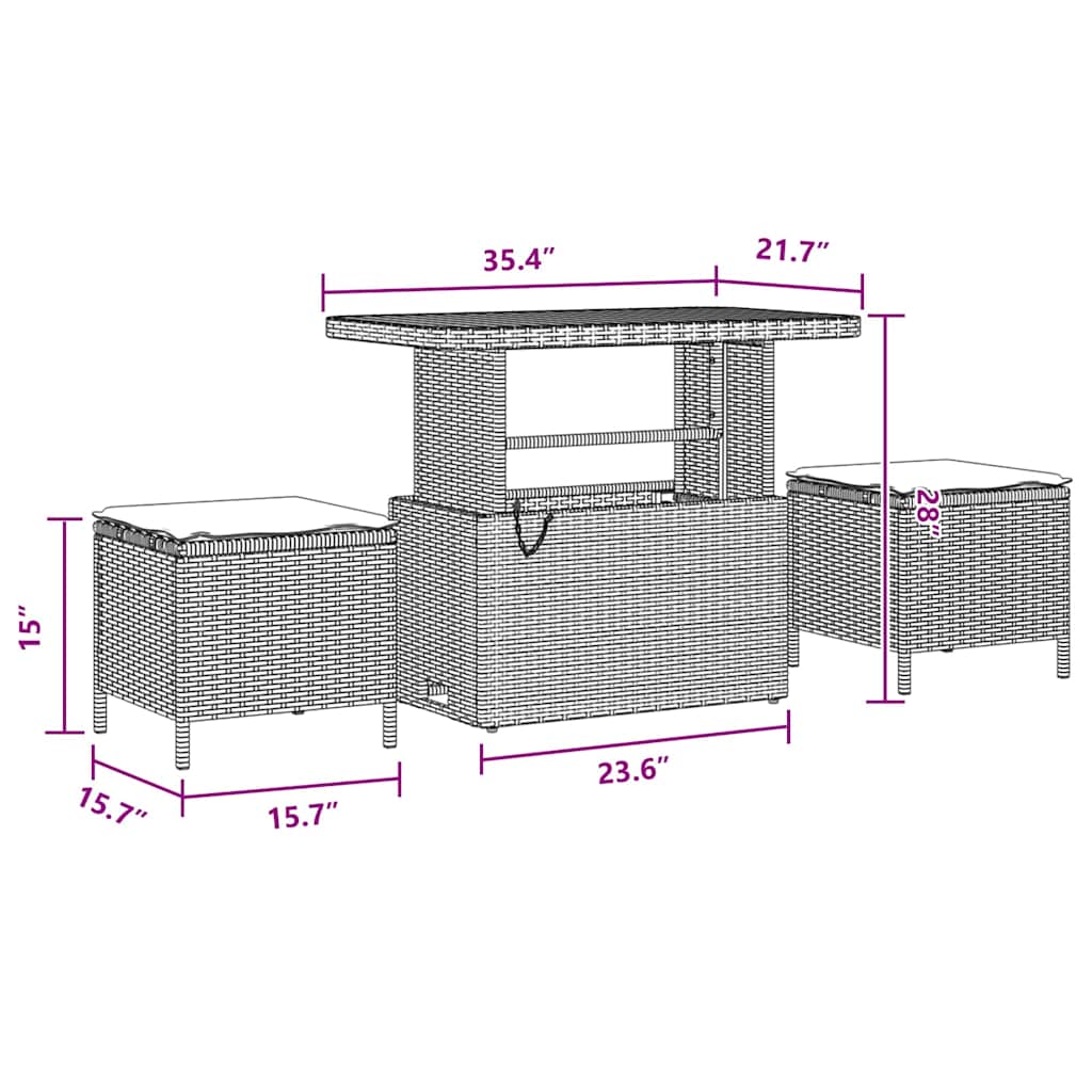 Garten-Sofa-Set mit Kissen 8 pcs Schwarz 90 x 55 x 71 cm