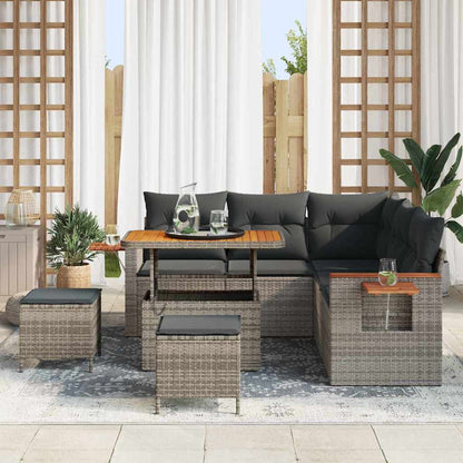 Garten-Sofa-Set mit Kissen 8 pcs Grau 90 x 55 x 71 cm