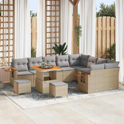 Garten-Sofa-Set 12 pcs Beige und Hellgrau 80 x 80 x 71 cm