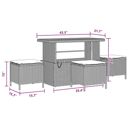 Garten-Sofa-Set mit Kissen 13 pcs Schwarz 110 x 55 x 71 cm