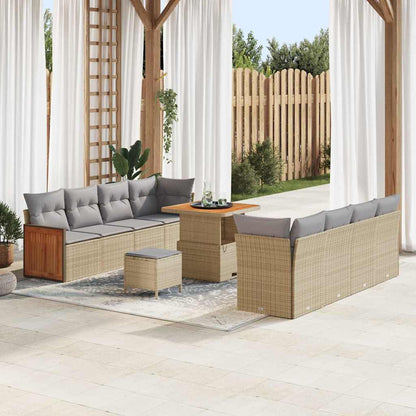 Garten-Sofa-Set 11 pcs Beige und Hellgrau 80 x 80 x 71 cm