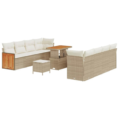 Garten-Sofa-Set 11 pcs Beige und Creme 90 x 55 x 71 cm