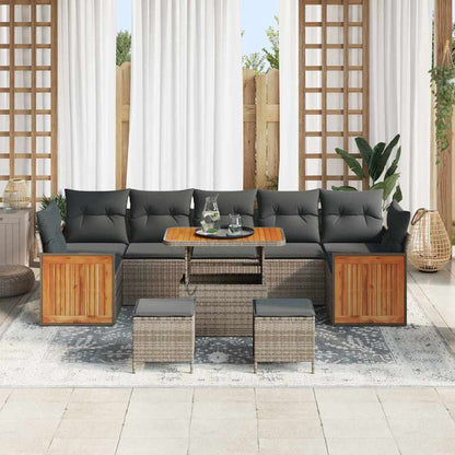 Garten-Sofa-Set mit Kissen 10 pcs Grau 90 x 55 x 71 cm