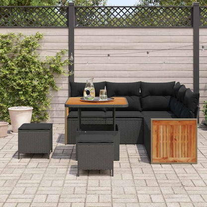 Garten-Sofa-Set mit Kissen 8 pcs Schwarz 80 x 80 x 71 cm