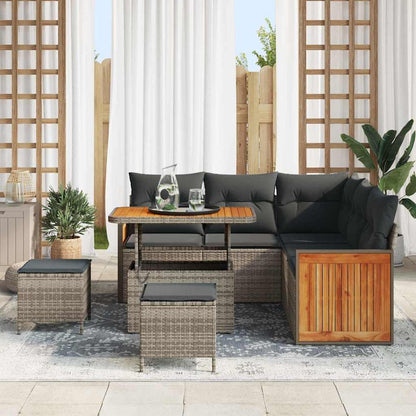 Garten-Sofa-Set mit Kissen 8 pcs Grau 90 x 55 x 71 cm