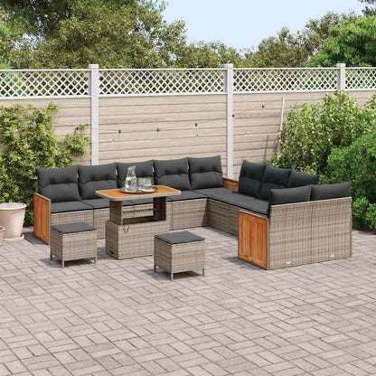 Garten-Sofa-Set mit Kissen 13 pcs Grau