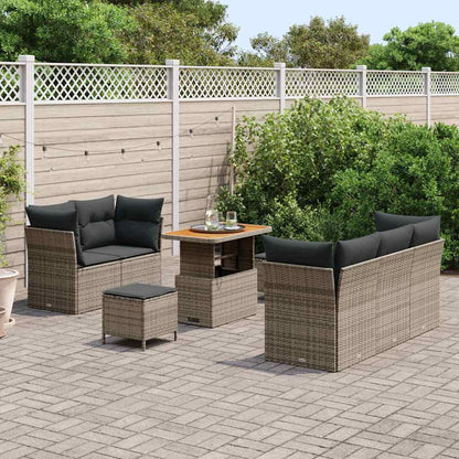 Garten-Sofa-Set mit Kissen 8 pcs Grau 90 x 55 x 71 cm