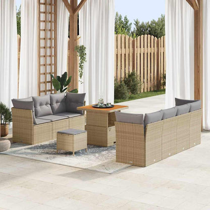 Garten-Sofa-Set 10 pcs Beige und Hellgrau 80 x 80 x 71 cm