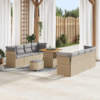 Garten-Sofa-Set mit Kissen 11 pcs Beige und Hellgrau