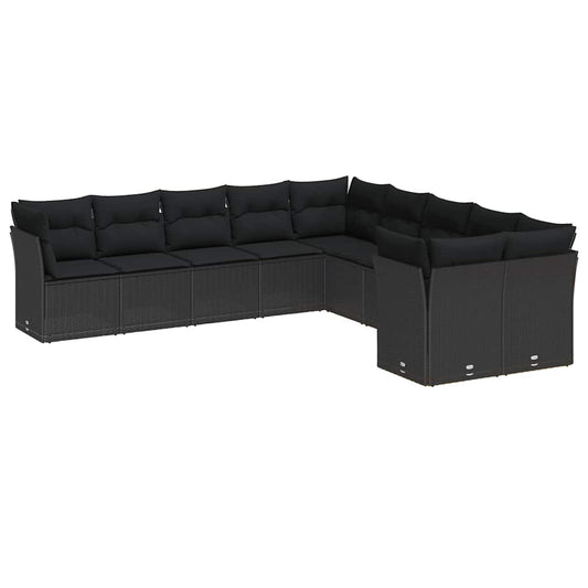 Garten-Sofa-Set mit Kissen 13 pcs Schwarz 100 x 100 x 71 cm