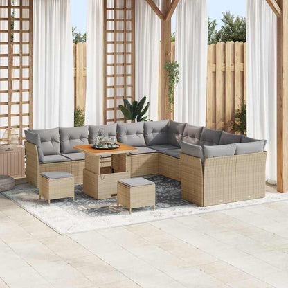 Garten-Sofa-Set 13 pcs Beige und Hellgrau 80 x 80 x 71 cm