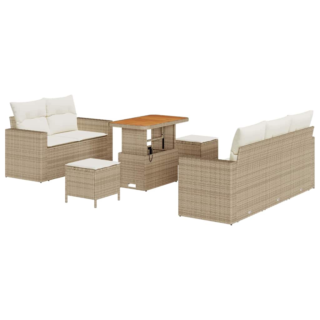Garten-Sofa-Set 8 pcs Beige und Creme 90 x 55 x 71 cm