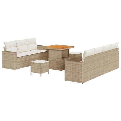 Garten-Sofa-Set 10 pcs Beige und Creme 80 x 80 x 71 cm
