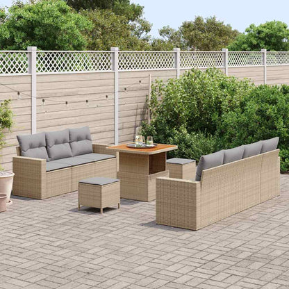 Garten-Sofa-Set 10 pcs Beige und Hellgrau 80 x 80 x 71 cm