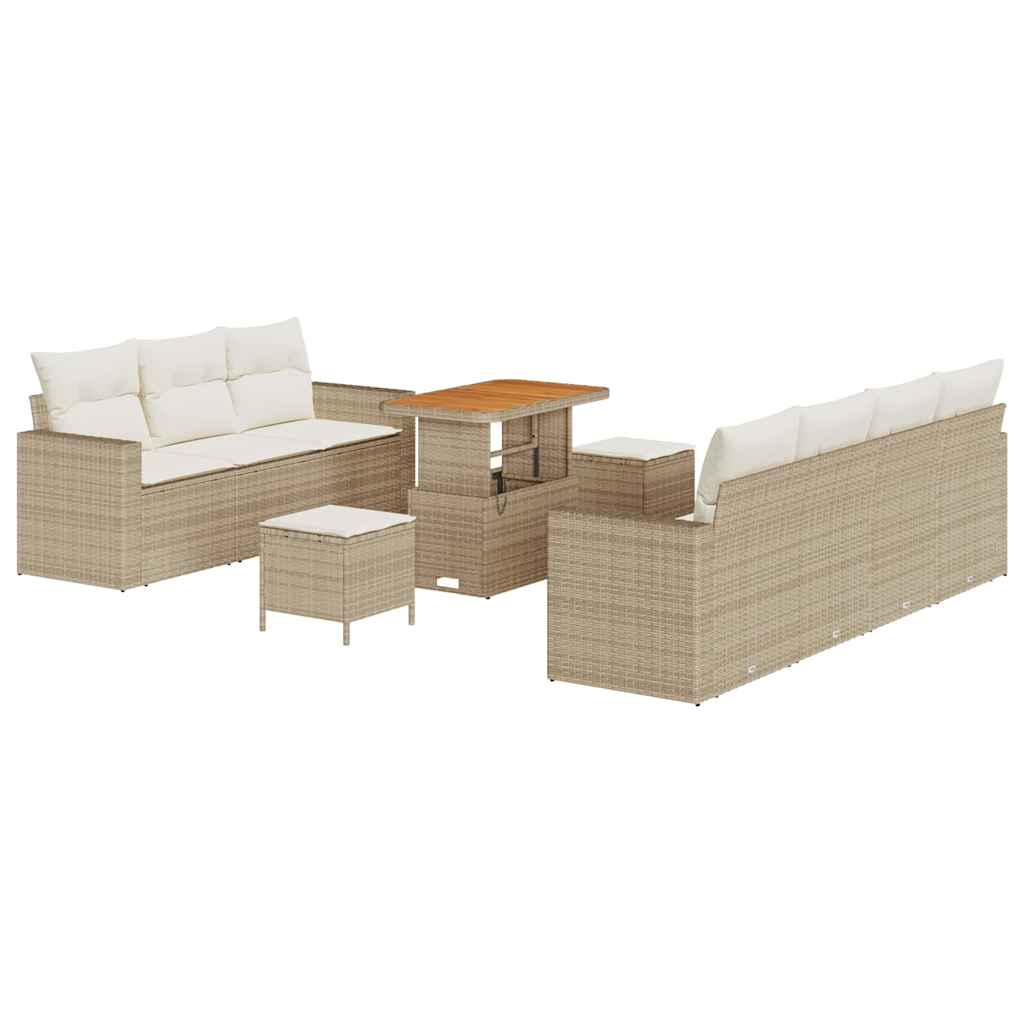 Garten-Sofa-Set 10 pcs Beige und Creme 90 x 55 x 71 cm