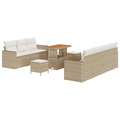 Garten-Sofa-Set 10 pcs Beige und Creme 90 x 55 x 71 cm
