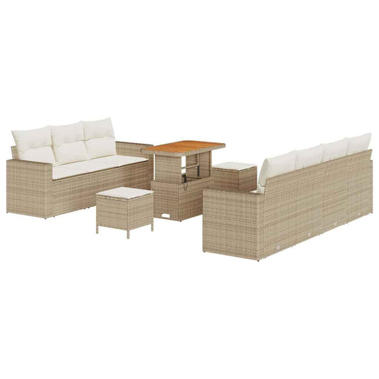 Garten-Sofa-Set 10 pcs Beige und Creme 90 x 55 x 71 cm